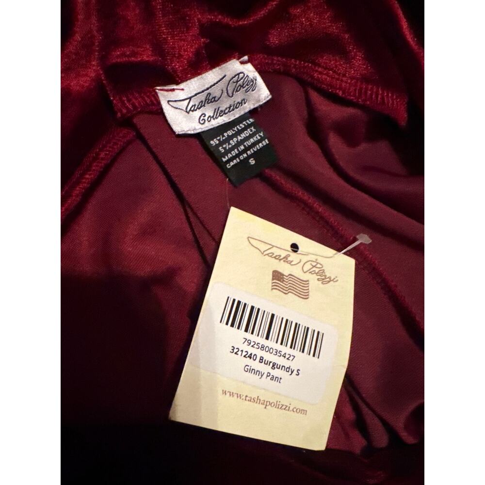 Tasha Polizzi Collection Maroon Velvet Ginny Pant Small - Picture 6 of 7
